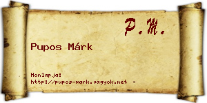 Pupos Márk névjegykártya